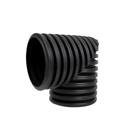 WT CORRUGATED 90* BEND PLAIN END - EXTRUDED