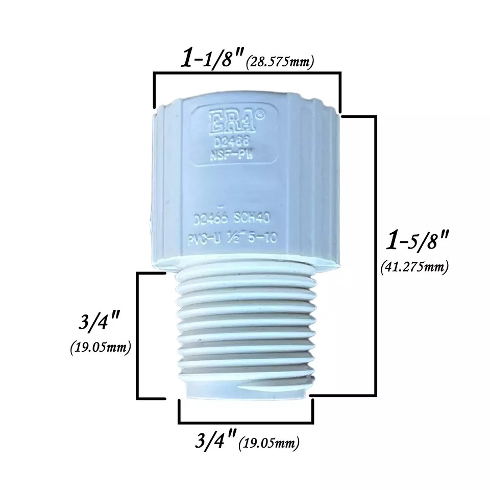 PVC Male Adapter Sch40 MPTxFPS