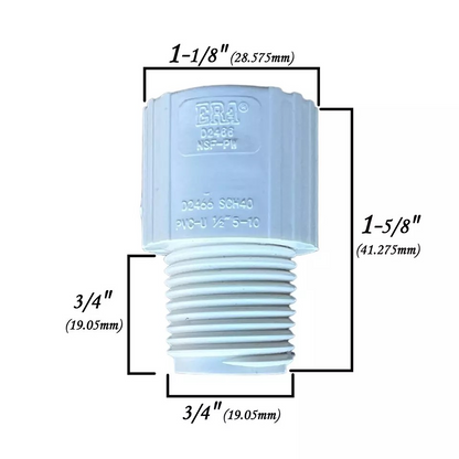 PVC Male Adapter Sch40 MPTxFPS