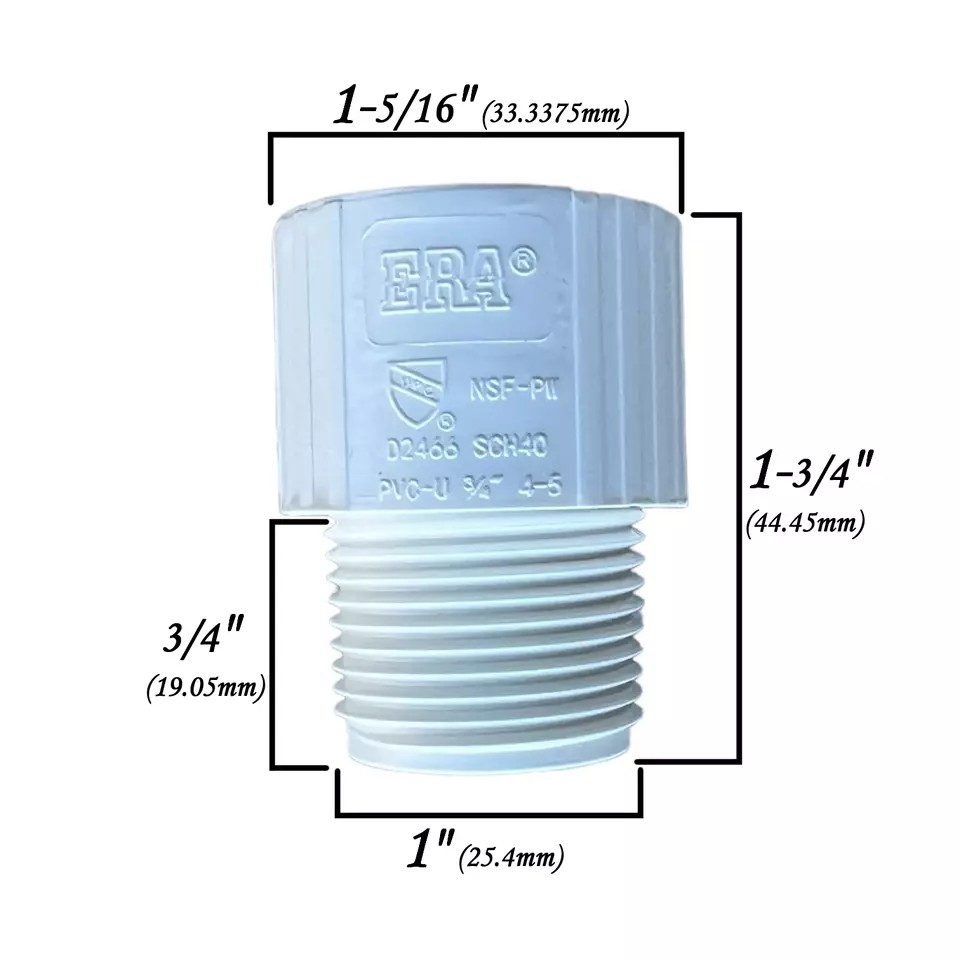 PVC Male Adapter Sch40 MPTxFPS