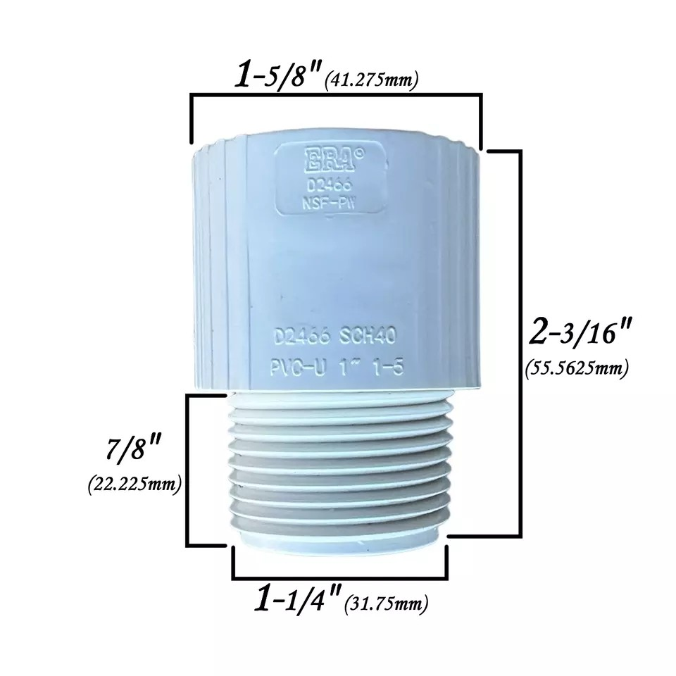 PVC Male Adapter Sch40 MPTxFPS